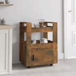 vidaXL Cărucior de bucătărie stejar fumuriu 60x45x80 cm lemn prelucrat vidaXL Cărucior de bucătărie stejar fumuriu 60x45x80 cm lemn prelucrat