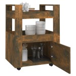 vidaXL Cărucior de bucătărie stejar fumuriu 60x45x80 cm lemn prelucrat vidaXL Cărucior de bucătărie stejar fumuriu 60x45x80 cm lemn prelucrat