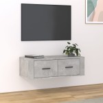 vidaXL Dulap TV suspendat, gri beton, 80x36x25 cm, lemn compozit vidaXL Dulap TV suspendat, gri beton, 80x36x25 cm, lemn compozit