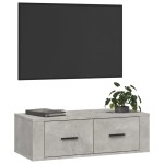 vidaXL Dulap TV suspendat, gri beton, 80x36x25 cm, lemn compozit vidaXL Dulap TV suspendat, gri beton, 80x36x25 cm, lemn compozit
