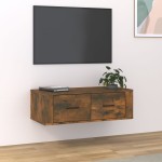 vidaXL Dulap TV suspendat, stejar fumuriu, 80x36x25 cm, lemn compozit vidaXL Dulap TV suspendat, stejar fumuriu, 80x36x25 cm, lemn compozit