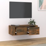 vidaXL Dulap TV suspendat, stejar fumuriu, 80x36x25 cm, lemn compozit vidaXL Dulap TV suspendat, stejar fumuriu, 80x36x25 cm, lemn compozit