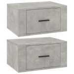 vidaXL Noptiere de perete, 2 buc., gri beton, 50x36x25 cm