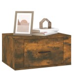 vidaXL Noptiere de perete, 2 buc., stejar fumuriu, 50x36x25 cm