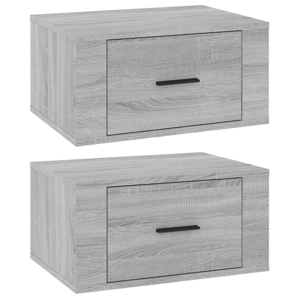 vidaXL Noptiere de perete, 2 buc., gri sonoma, 50x36x25 cm