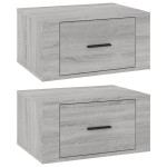 vidaXL Noptiere de perete, 2 buc., gri sonoma, 50x36x25 cm