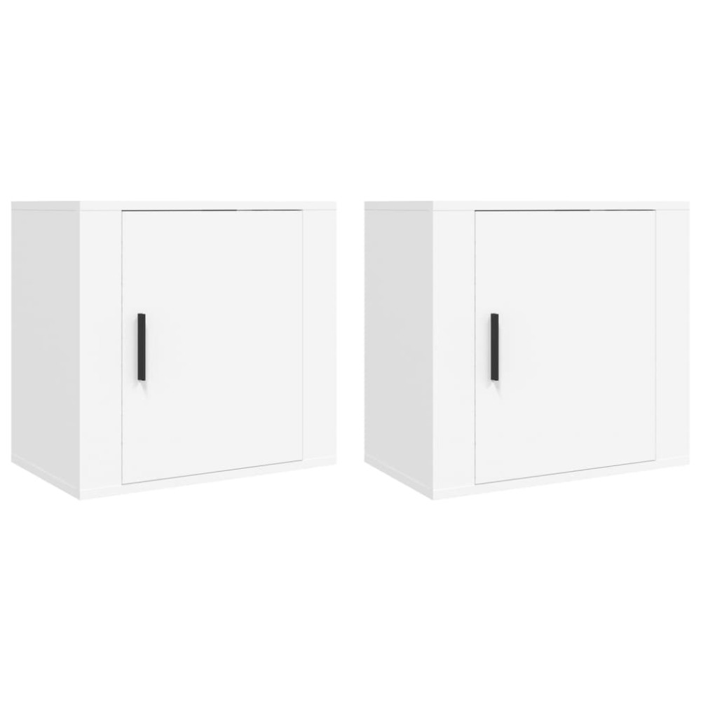vidaXL Noptiere de perete, 2 buc., alb, 50x36x47 cm