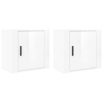 vidaXL Noptiere de perete, 2 buc., alb extralucios, 50x30x47 cm