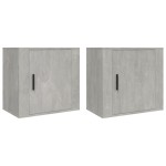 vidaXL Noptiere de perete, 2 buc., gri beton, 50x30x47 cm