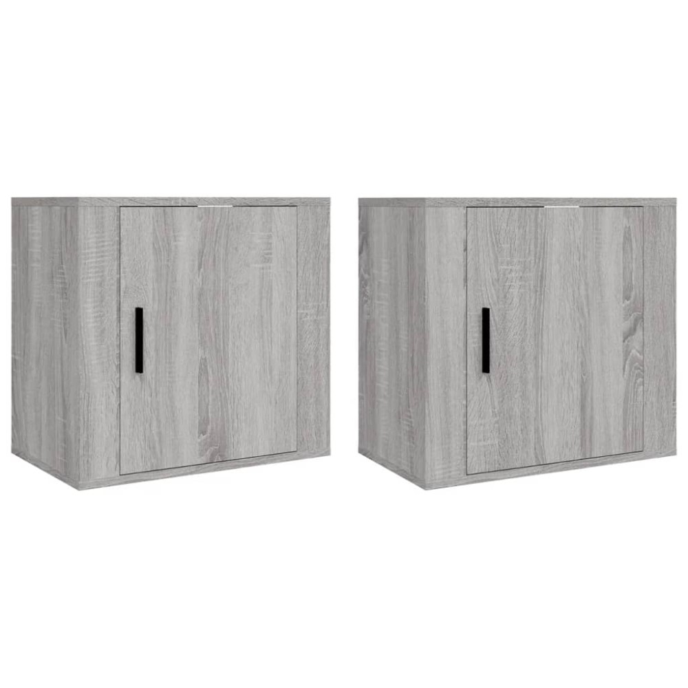 vidaXL Noptiere de perete, 2 buc., gri sonoma, 50x30x47 cm