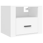 vidaXL Noptiere de perete, 2 buc., alb, 50x36x40 cm