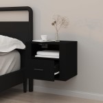 vidaXL Noptiere de perete, negru, 50x36x40 cm
