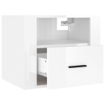 vidaXL Noptiere de perete, 2 buc., alb extralucios, 50x36x40 cm