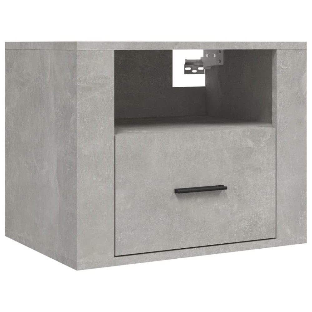 vidaXL Noptieră de perete, gri beton, 50x36x40 cm