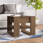 vidaXL Măsuță de cafea, stejar maro, 55,5x55x45 cm, lemn prelucrat vidaXL Măsuță de cafea, stejar maro, 55,5x55x45 cm, lemn prelucrat