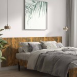 vidaXL Tăblie pat de perete, stejar afumat 240x1,5x80 cm lemn compozit vidaXL Tăblie pat de perete, stejar afumat 240x1,5x80 cm lemn compozit
