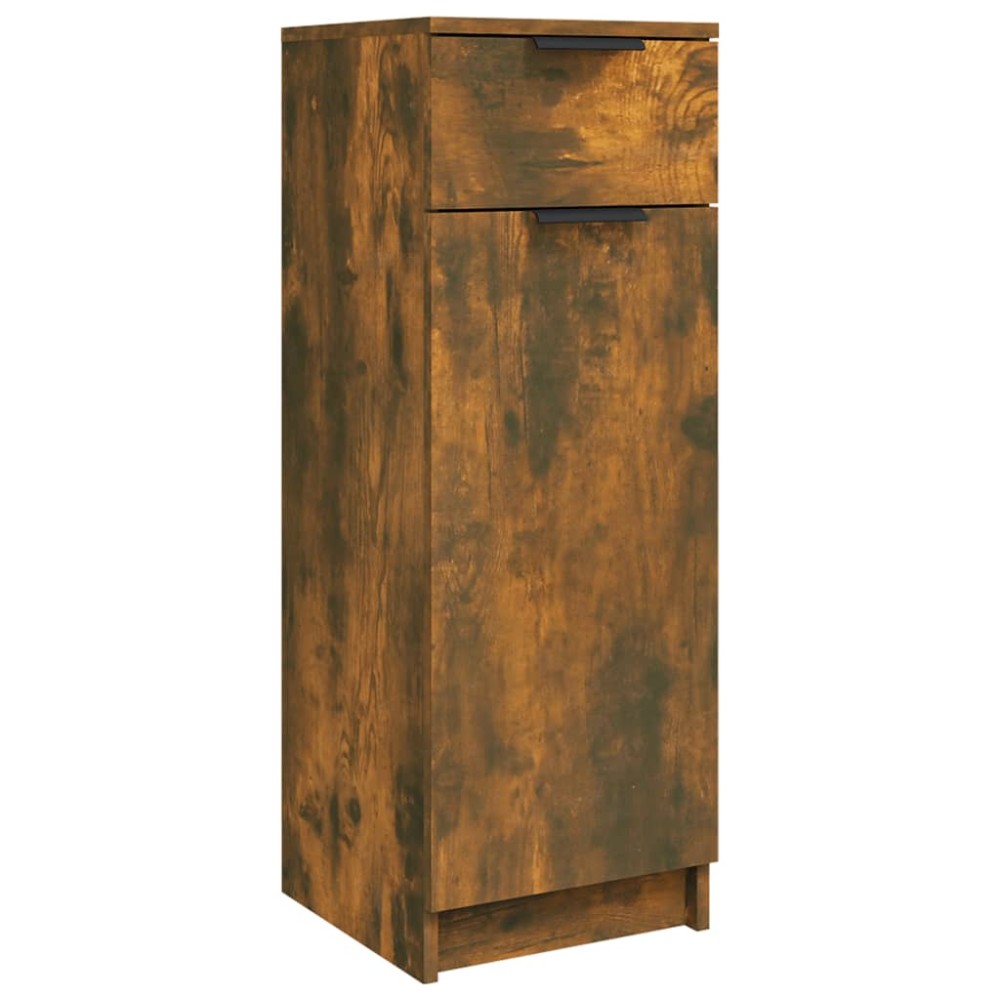 vidaXL Dulap de baie, stejar fumuriu, 32x34x90 cm, lemn prelucrat