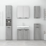 vidaXL Dulap de baie montat pe perete, gri sonoma, 32x20x67 cm