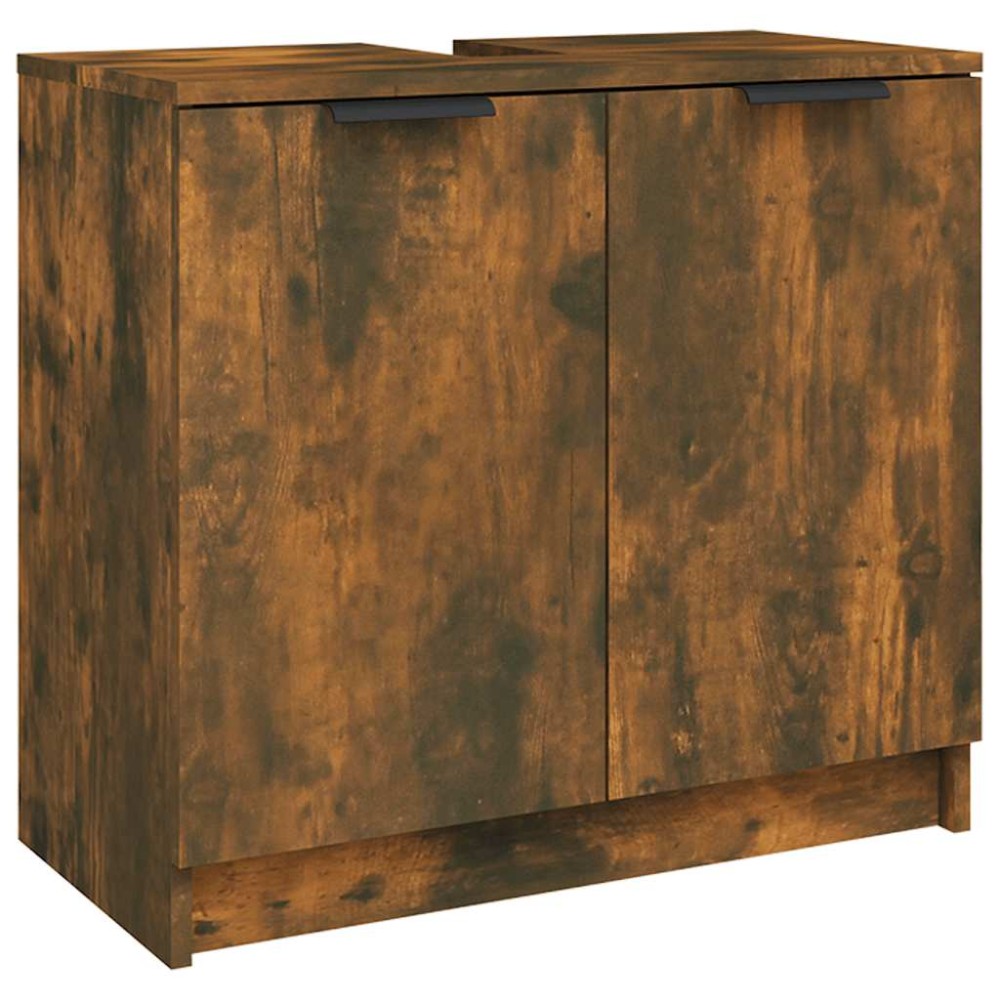 vidaXL Dulap de baie, stejar fumuriu, 64,5x33,5x59 cm, lemn prelucrat