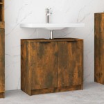vidaXL Dulap de baie, stejar fumuriu, 64,5x33,5x59 cm, lemn prelucrat vidaXL Dulap de baie, stejar fumuriu, 64,5x33,5x59 cm, lemn prelucrat