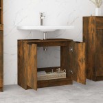 vidaXL Dulap de baie, stejar fumuriu, 64,5x33,5x59 cm, lemn prelucrat vidaXL Dulap de baie, stejar fumuriu, 64,5x33,5x59 cm, lemn prelucrat
