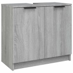 vidaXL Dulap de baie, sonoma gri, 64,5x33,5x59 cm, lemn prelucrat