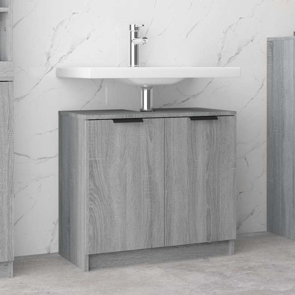vidaXL Dulap de baie, sonoma gri, 64,5x33,5x59 cm, lemn prelucrat