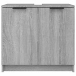 vidaXL Dulap de baie, sonoma gri, 64,5x33,5x59 cm, lemn prelucrat