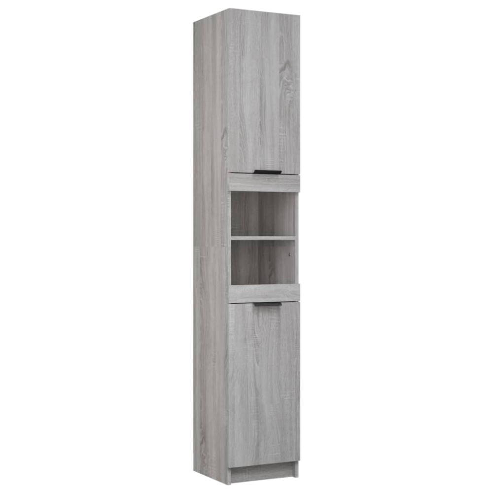 vidaXL Dulap de baie, sonoma gri, 32x34x188,5 cm, lemn prelucrat