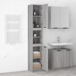 vidaXL Dulap de baie, sonoma gri, 32x34x188,5 cm, lemn prelucrat vidaXL Dulap de baie, sonoma gri, 32x34x188,5 cm, lemn prelucrat