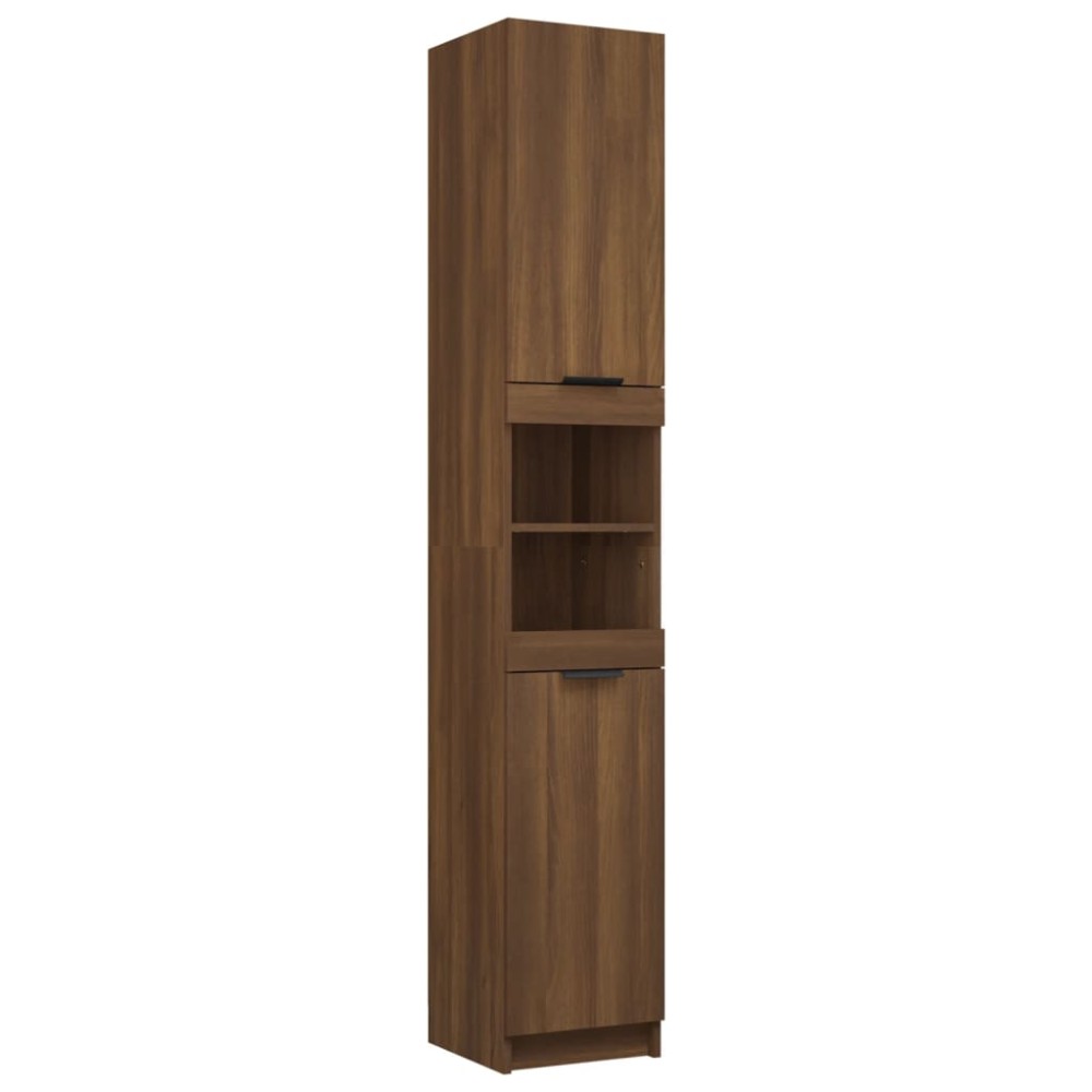 vidaXL Dulap de baie, stejar maro, 32x34x188,5 cm, lemn prelucrat