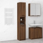 vidaXL Dulap de baie, stejar maro, 32x34x188,5 cm, lemn prelucrat vidaXL Dulap de baie, stejar maro, 32x34x188,5 cm, lemn prelucrat