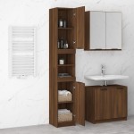vidaXL Dulap de baie, stejar maro, 32x34x188,5 cm, lemn prelucrat vidaXL Dulap de baie, stejar maro, 32x34x188,5 cm, lemn prelucrat