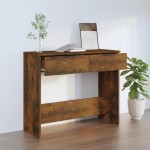 vidaXL Măsuță consolă, stejar fumuriu, 90x36x75 cm, lemn prelucrat vidaXL Măsuță consolă, stejar fumuriu, 90x36x75 cm, lemn prelucrat