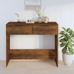vidaXL Măsuță consolă, stejar fumuriu, 90x36x75 cm, lemn prelucrat vidaXL Măsuță consolă, stejar fumuriu, 90x36x75 cm, lemn prelucrat