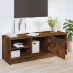 vidaXL Comodă TV, stejar fumuriu, 102x35,5x36,5 cm, lemn compozit
