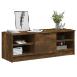 vidaXL Comodă TV, stejar fumuriu, 102x35,5x36,5 cm, lemn compozit
