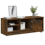 vidaXL Comodă TV, stejar fumuriu, 102x35,5x36,5 cm, lemn compozit