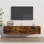 vidaXL Dulap de perete, stejar fumuriu, 102x30x20 cm, lemn compozit vidaXL Dulap de perete, stejar fumuriu, 102x30x20 cm, lemn compozit