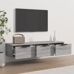 vidaXL Dulap de perete, gri sonoma, 102x30x20 cm, lemn compozit vidaXL Dulap de perete, gri sonoma, 102x30x20 cm, lemn compozit