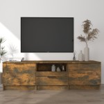 vidaXL Comodă TV, stejar fumuriu, 140x35x40 cm, lemn prelucrat vidaXL Comodă TV, stejar fumuriu, 140x35x40 cm, lemn prelucrat