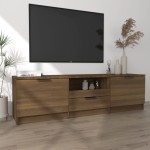 vidaXL Comodă TV, stejar maro, 140x35x40 cm, lemn prelucrat