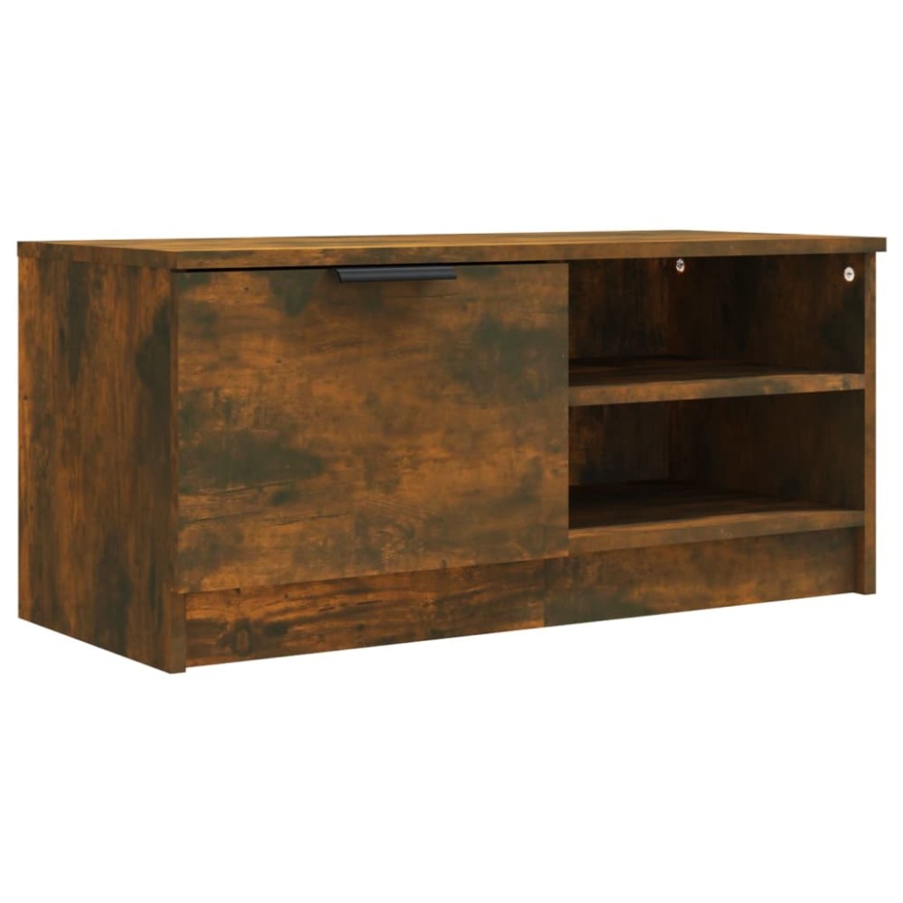 vidaXL Comodă TV, stejar fumuriu, 80x35x36,5 cm, lemn prelucrat