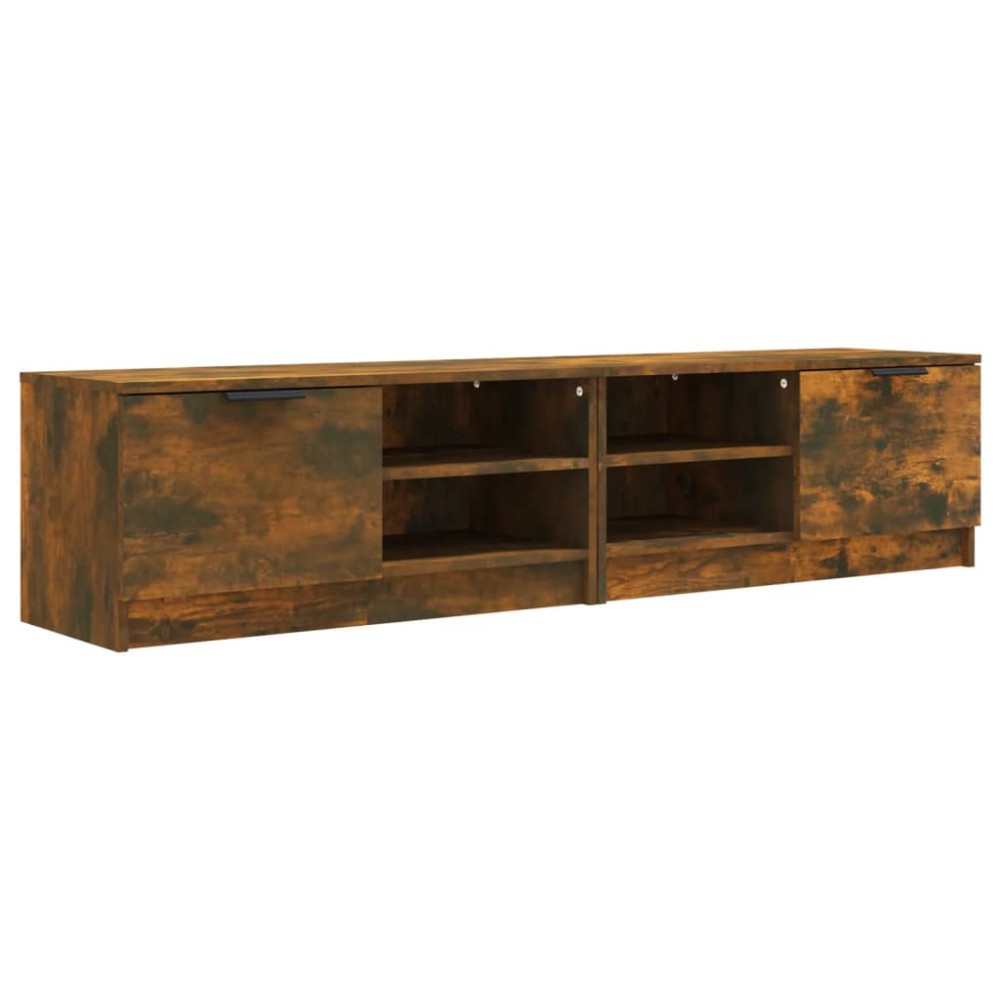 vidaXL Comodă TV, 2 buc.,stejar fumuriu, 80x35x36,5 cm, lemn prelucrat