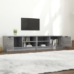 vidaXL Comodă TV, 2 buc., Sonoma gri, 80x35x36,5 cm, lemn prelucrat