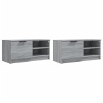 vidaXL Comodă TV, 2 buc., Sonoma gri, 80x35x36,5 cm, lemn prelucrat