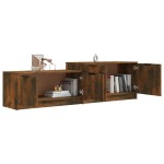 vidaXL Comodă TV, stejar fumuriu, 158,5x36x45 cm, lemn prelucrat