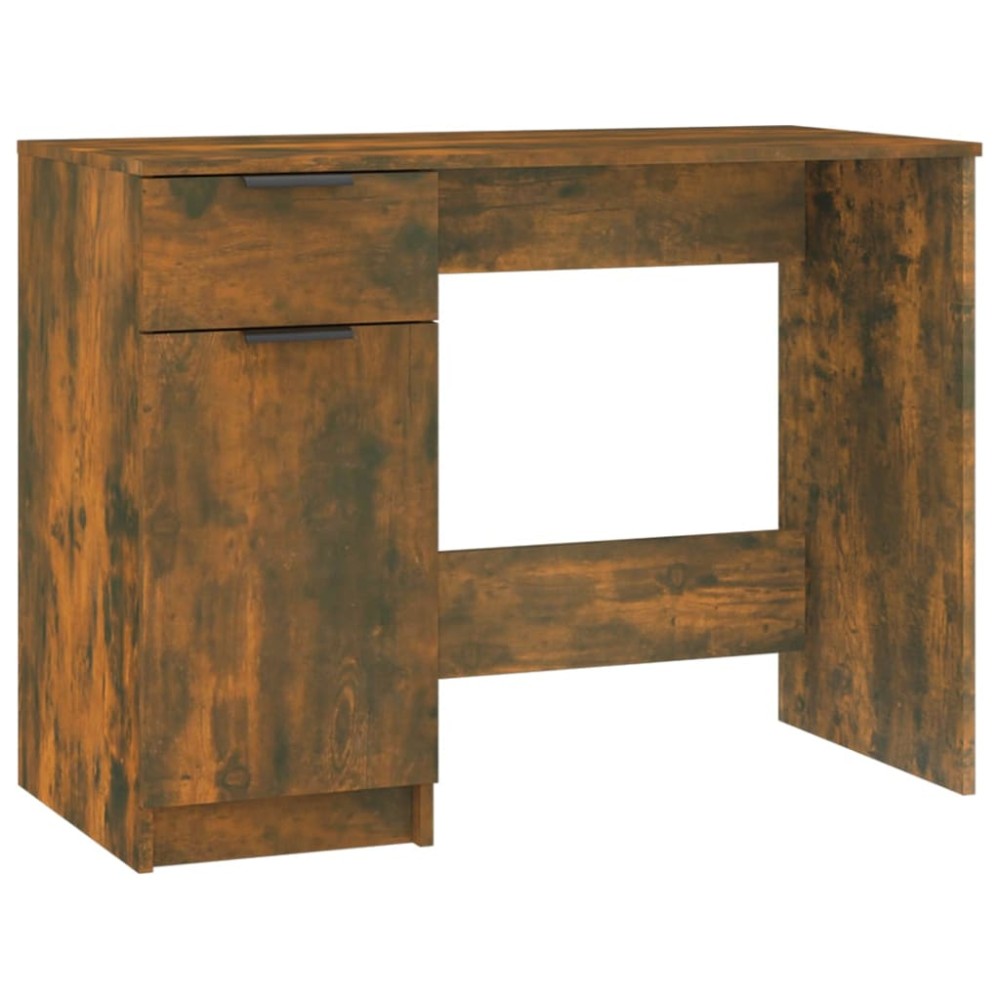 vidaXL Birou, stejar fumuriu, 100x50x75 cm, lemn compozit