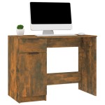 vidaXL Birou, stejar fumuriu, 100x50x75 cm, lemn compozit