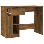vidaXL Birou, stejar fumuriu, 100x50x75 cm, lemn compozit